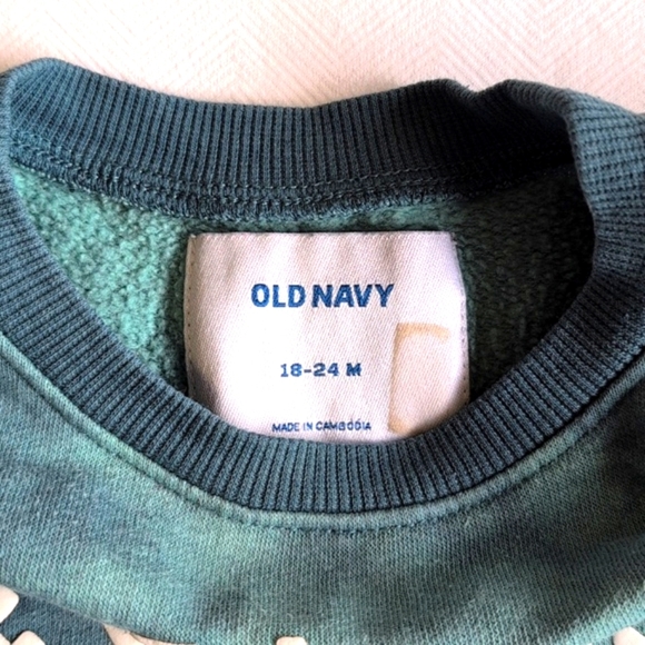 old navy tie dye shark graphic crewneck sweatshirt 18-24 months baby boy - Picture 3 of 6